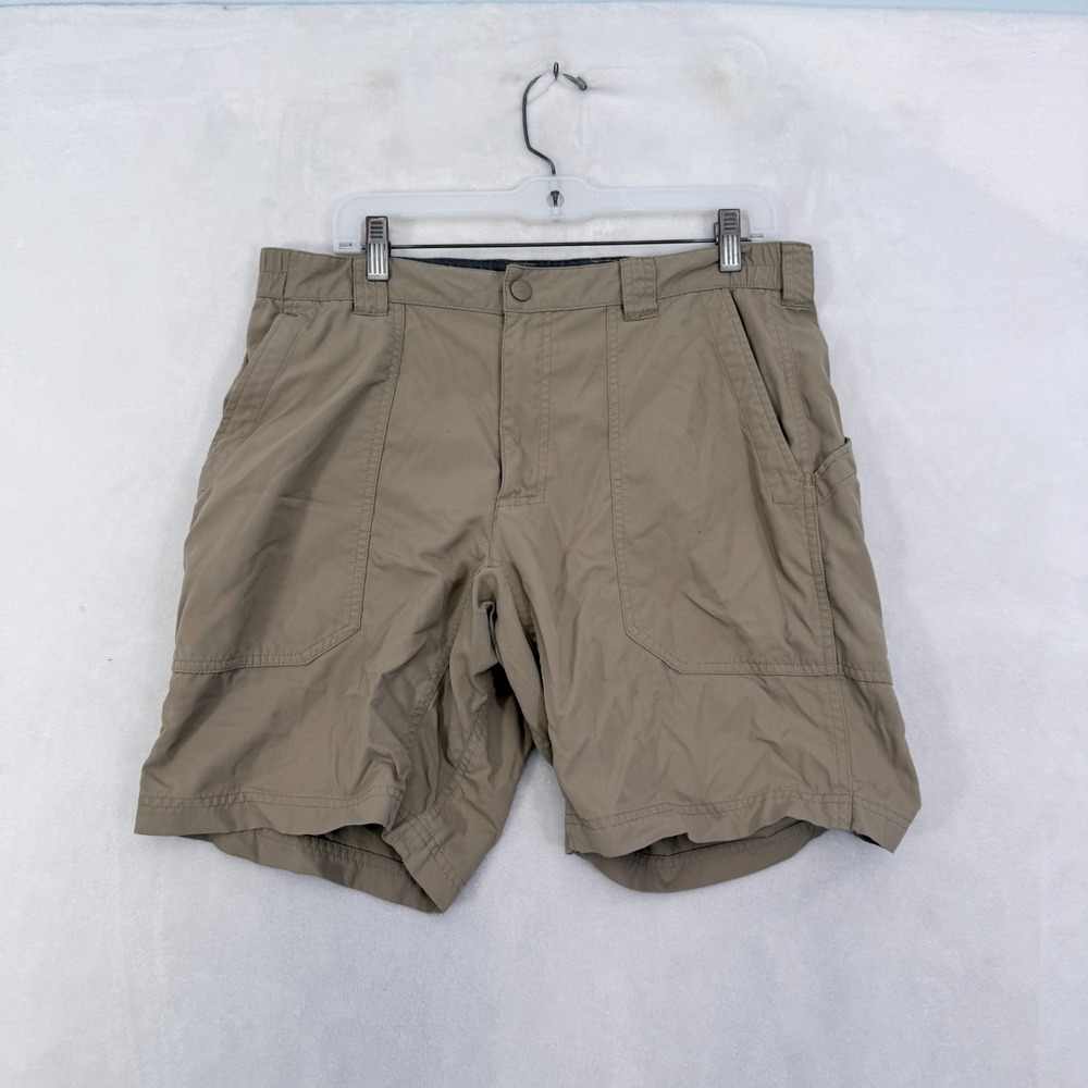 LL Bean Shorts Mens M 34 Beige Nylon Stretch Performance Hiking Outdoor